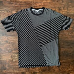 Calvin Klein Striped T-Shirt Oversized Heavyweight Tee Black and White Menswear